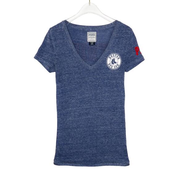 PINK Victoria's Secret Boston Red Sox Gray Short Sleeved T-Shirt XS - Picture 1 of 6